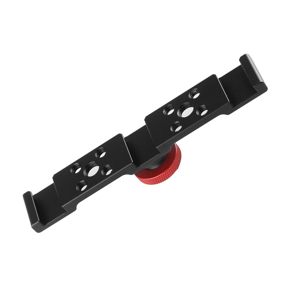 Aluminum Triple Cold Shoe Mount Plate Bracket for Camera Microphone LED Light Mounting