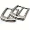 2pcs 40mm Zinc Alloy Men's Casual Belt Buckle End Bar Heel Bar Buckle Single Pin Half Buckle for Leather Craft Jeans Webbing