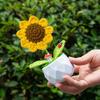 Вязаные цветы Подсолнух Искусственные Вязаные в горшке Аксессуар для стола Офисный аксессуар Свадебный декор Подарок на День учителя Подсолнух