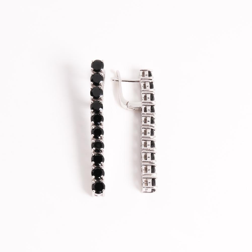 Элегантные и благородные длинные серьги из натурального черного шпинели, серебро 925 пробы, великолепные ювелирные изделия, женские подарки на банкет и праздник