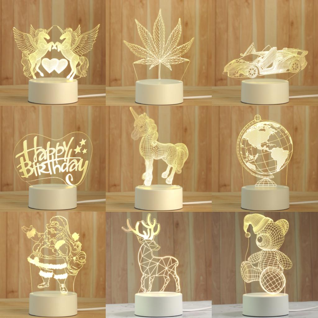 Ne пользовательские фото креативные 3D иллюзии аниме Lamparas акриловая настольная основа светодиодная рождественская лампа Детская комната Декор ночь