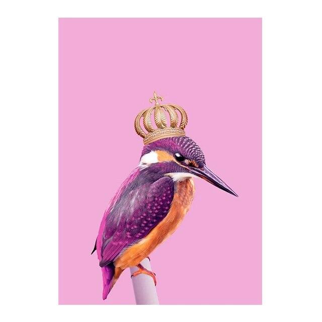 Винтажный цветной холст с изображением животных, олень, леопард, попугай, фламинго, ворона, сова, настенные художественные постеры и принт для дома, Декор в гостиную, без рамки