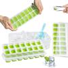 Sike 14-Grid Silicone Ice Cube Tray with Lid - DIY Soft-Bottom Mold for Ice Cream and Cubes