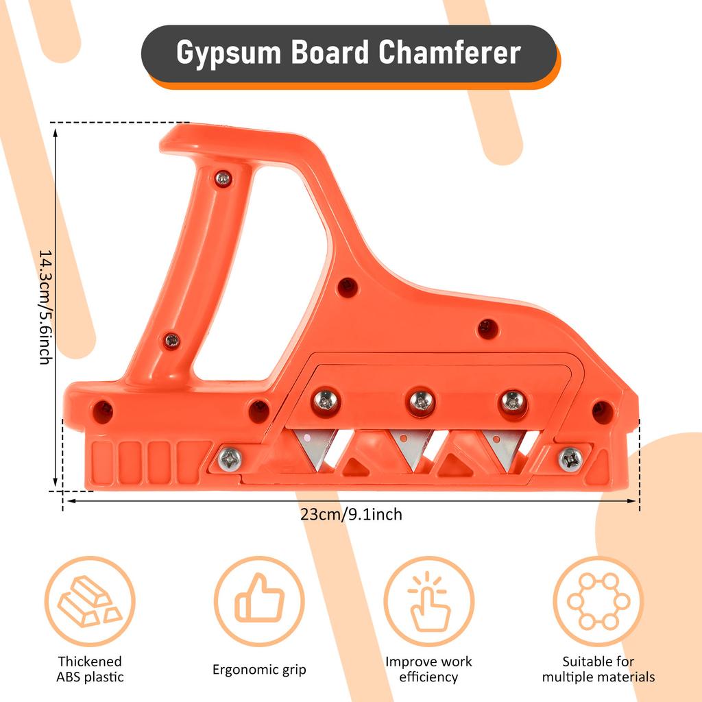 Plasterboard Quick Cutter, Gypsum Board Hand Plane for Precise Drywall Edge Chamfering at 45°/60° Woodworking Trimmer Hand Tools