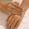 Wind Geometry Women's Ring Set Niche Twisted Line Design Versatile Open Ring Women's Fashion