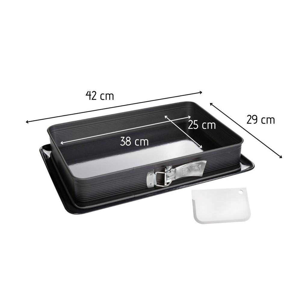 Rectangular Springform Pan In Enamelled Steel 42 X 29 Cm and Its Zenker Deluxe Spatula Ref. 7022