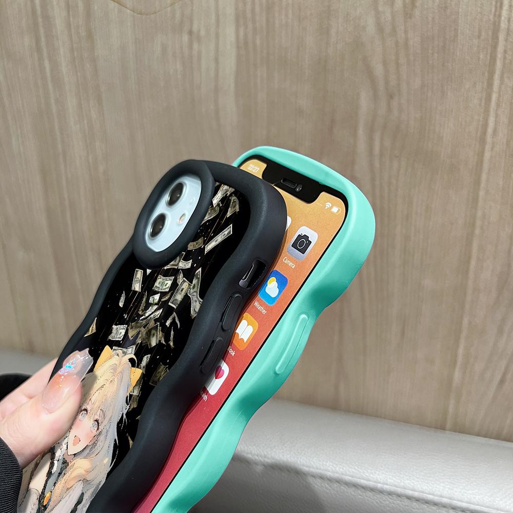 Cute Girl Pattern Phone Cover for iPhone 11 12 13 14 15 Pro Max 6 6S 7 8 Plus Xs Wave Edge Shockproof Protective Rubber Case