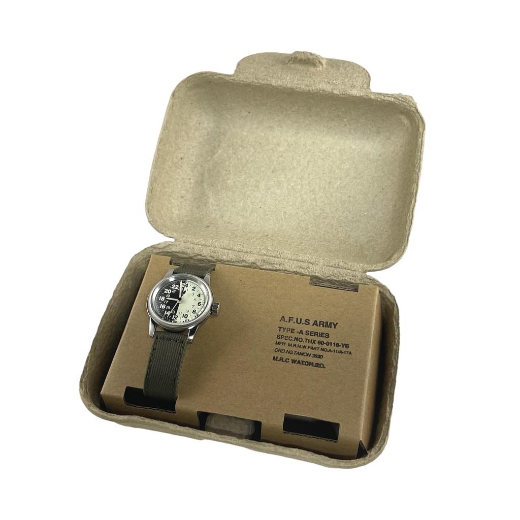 Военные часы ТИП 24H ночь день зеленый ремешок из ткани [MRMW] мужские A-17a &