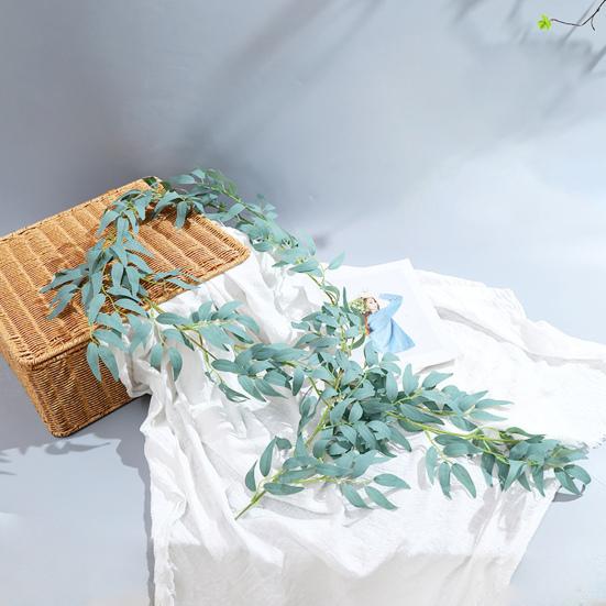 Artificial Plant Realistic No Withering Fadeless Nordic Style Decorative Plastic Simulation Willow Leaves Vine Home Decor