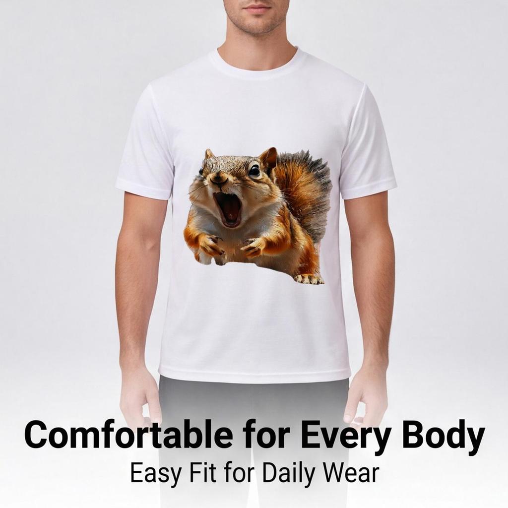 Funny Screaming Squirrel 3D All Over Print Men's Crew Neck T-Shirt