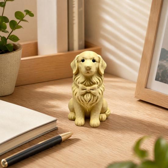 3D Печатная Фигурка Собаки Мини Галстук-бабочка Собака Коллекционная Статуэтка Форма Животного Настольная