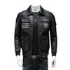 Spring and Autumn New Military Style Pilot Leather Jacket Coat Men's Plus Size Slim Fit Lapel Embroidery Men's Leather Coat