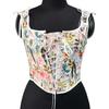 Women's Elegant Cropped Vintage Sleeveless Flower Lacing Slim Fit Party