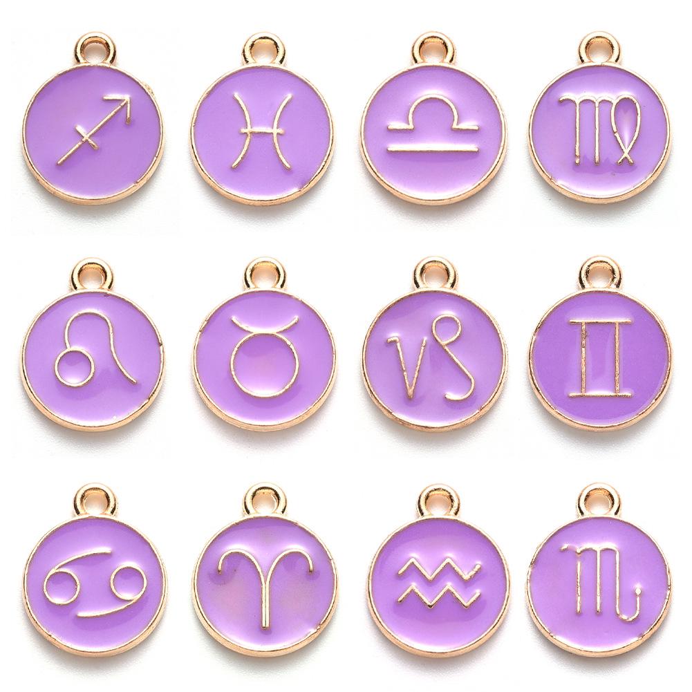 Браслет-шарм и подвески для ожерелья «12 созвездий» из сплава с эмалью