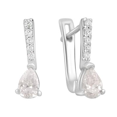 Серебряные серьги с фианитами (2115427)