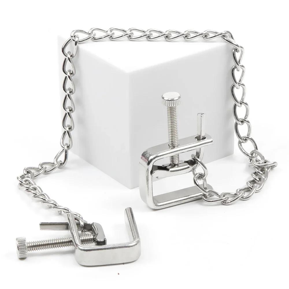 Регулируемые металлические цепочные зажимы для сосков, экстремальные фетиш-рабыни, секс-товары для взрослых, инструменты для секс-игр, эротические товары