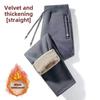 Men's Plus Velvet Thickened Lambskin Sports Pants - Large Size, Loose Fit, Cuffed, Straight, Warm Casual Pants for Autumn & Winter