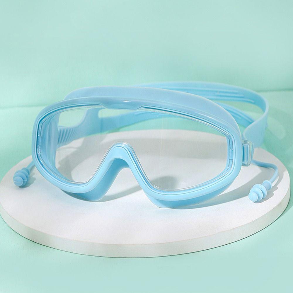 Adult Youth High Definition Wide View Swim Eyewear Swimming Goggles Eyeglasses with Earplugs