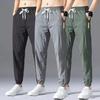 Ультратонкие летние повседневные брюки для мужчин, спортивные модные удобные свободные крутые брюки для бега больших размеров