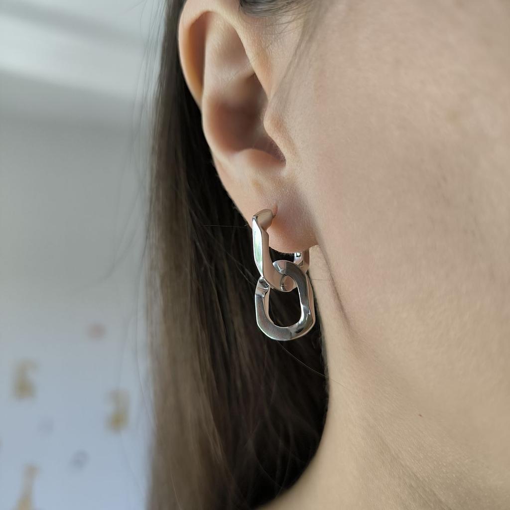 Серебряные серьги без камней (2186526)