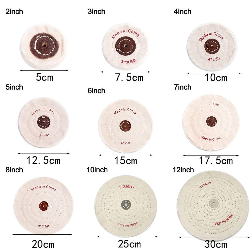 Durable 2-12in Wheels Buffing Polishing Wheel Cotton Lint Cloth White Buffing Wheel Polishing Cloth Wheel Jewelry Tools