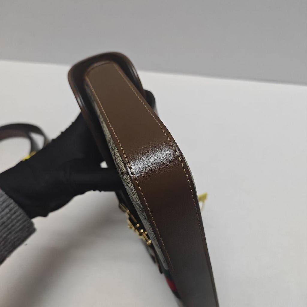 [Pre-Owned] Jackie 1961 Gold Lock Monogram Adjustable Waist Belt Canvas With Leather Trim Messenger Bag Canvas Waist Bag Small - Excellent #MQ2HA1