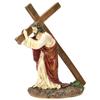 Small Jesus Cross Statue Religious Figure Little Jesus Carrying Cross On The Way To Calvary Tiny Statue Decoration for Home Church Office