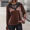 Spring and Autumn Women's Blouse Lace Murad Comfortable Casual Long Sleeve Top