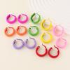 Vibrant C-Shaped Candy Color Hoop Earrings: Trendy, Cute, and Fashionable for Women