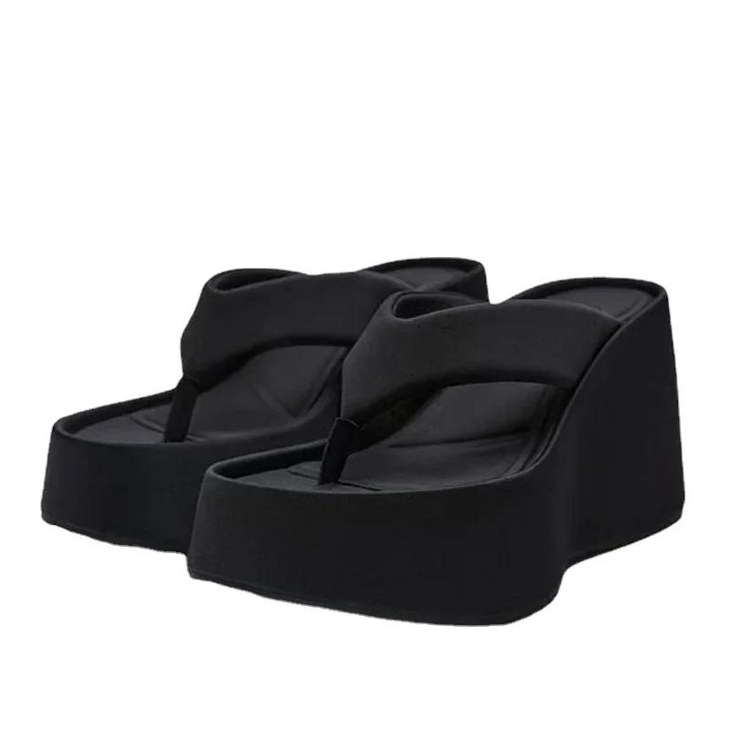 Fashion Summer Platform Women Slippers Female Outdoor Clip Toe Slip On Shoes Ladies Wedges Party Slides High Heels Sandalias Mujer