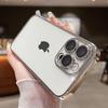 Роскошный прозрачный чехол с покрытием для iPhone 17 Air 16 15 14 Plus 13 12 mini 11 Pro Max, задняя крышка с защитой объектива
