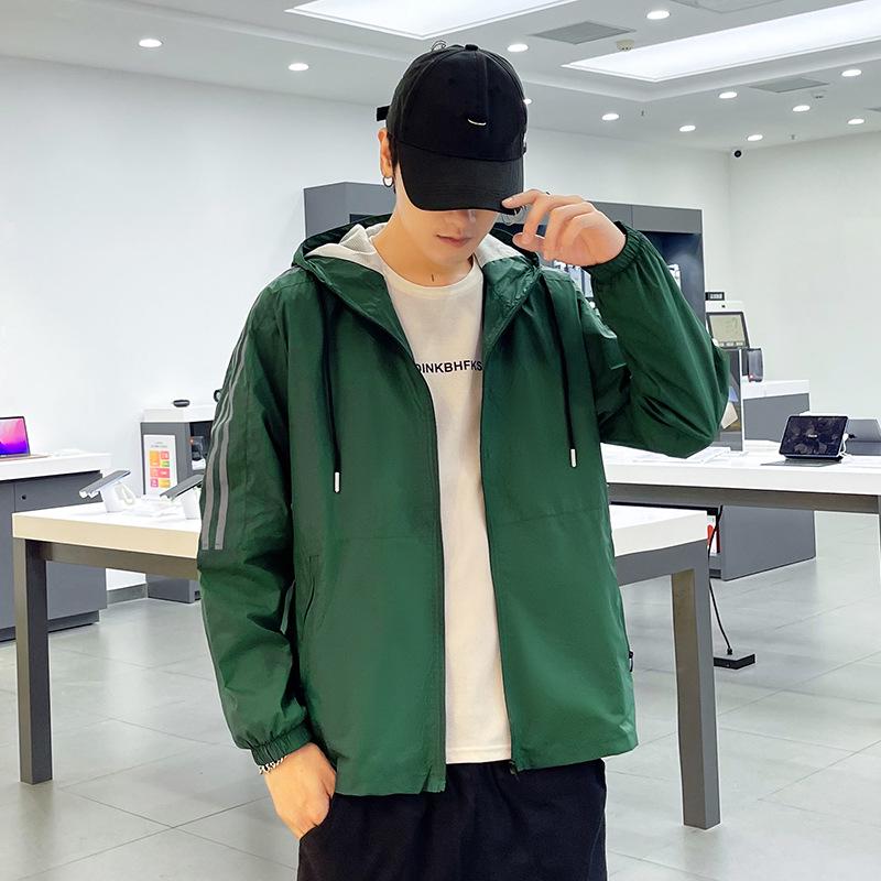 Мужской повседневный тренч с капюшоном большого размера - Осенняя куртка из нейлона 40D свободного кроя