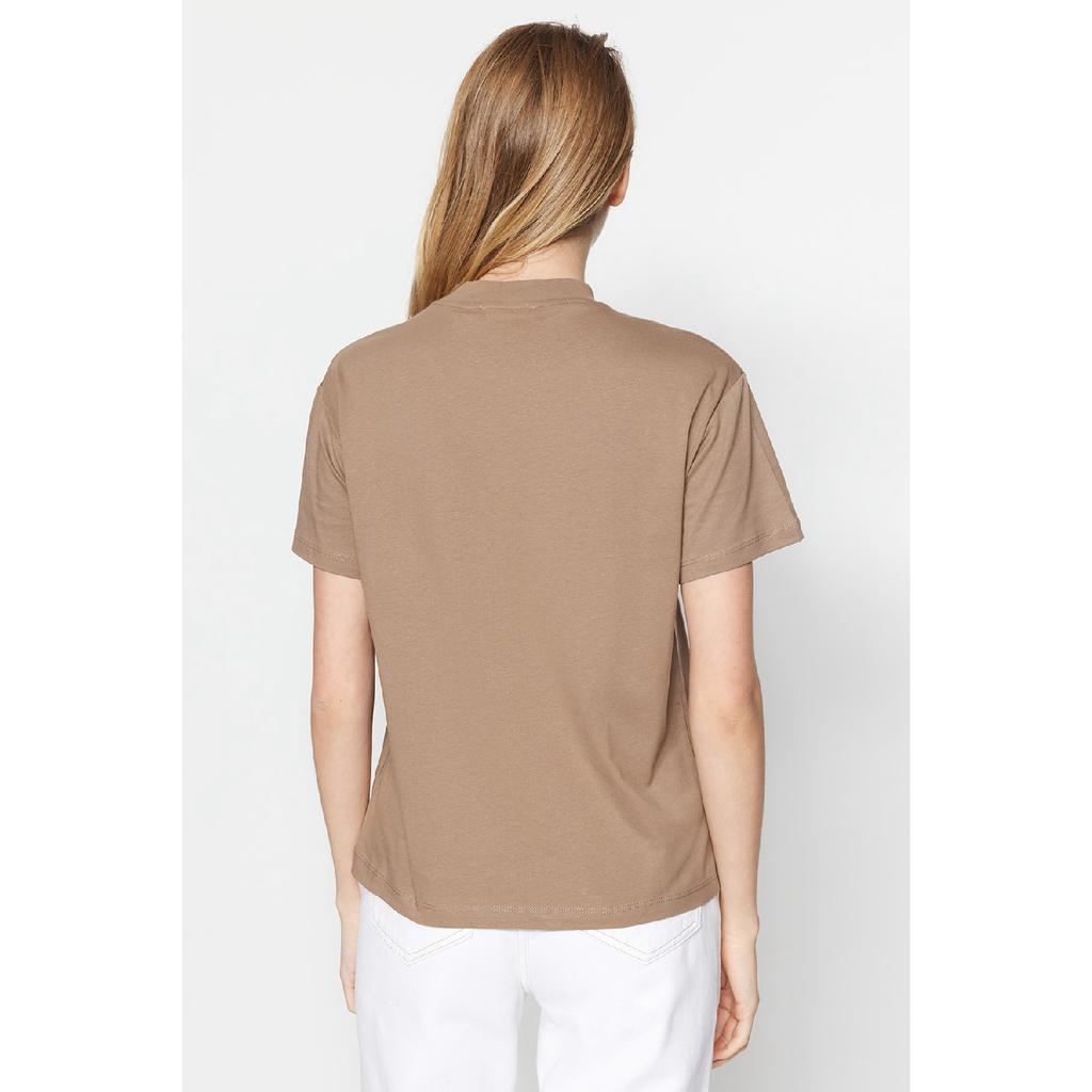 Комплект из двух бело-черных трикотажных футболок с воротником стойкой из 100% хлопка Twoss20ts1500