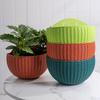 European Style Imitation Rattan Wall Hanging Half Round Flowerpot Planter Semicircular Wall Flower Pot Balcony Household Outdoor