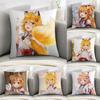 Полезная Лисичка Сэнко-сан Наволочка Диван Декоративная Домашняя Двусторонняя Печать Плюшевые Квадратные Наволочки Подушка Декор Чехол