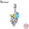 BAMOER Hot Sale 925 Sterling Silver Underwater World Tropical Fish Enamel Charm Fit Bracelet