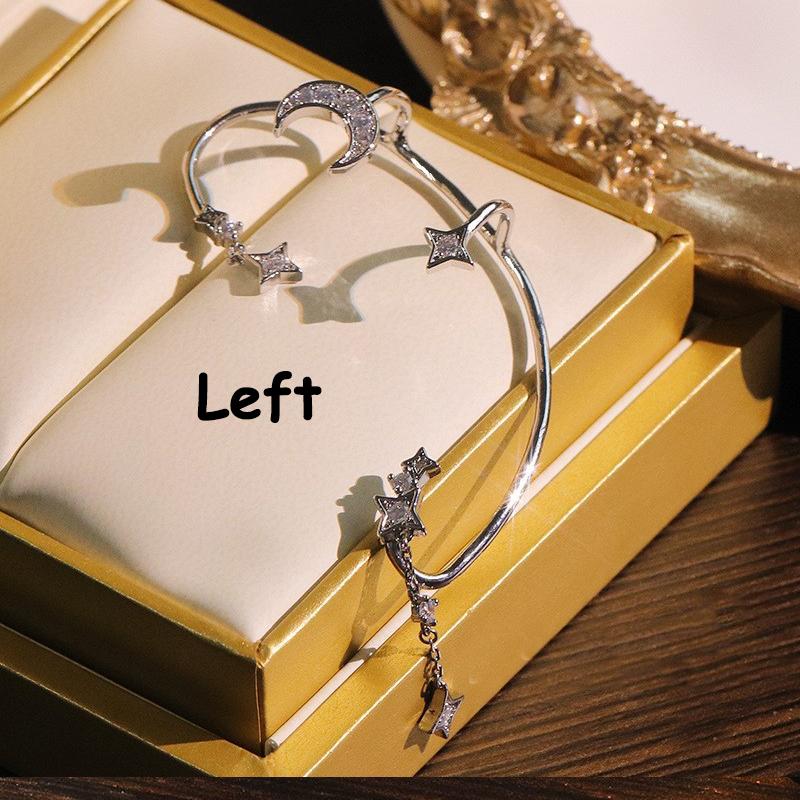 1 шт., милые серьги с инкрустацией из циркона, лунной звезды, клипсы для ушей, женские серьги-манжеты для женщин, ювелирные изделия, зажим для ушей без пирсинга