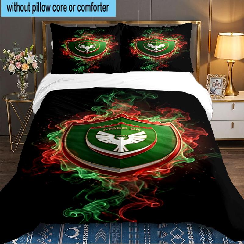 Amed Sk Crest Design 3PCS Bedding set,Ideal for 1pc Duvet Cover And 2pcs Pillowcases Perfect for Fan gift,Ideal for Bedroom, Dormitory