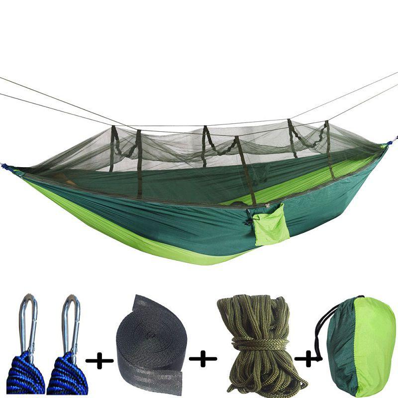 Spacious Double Person Hanging Hammock Bed With Anti-mosquito Net For Camping