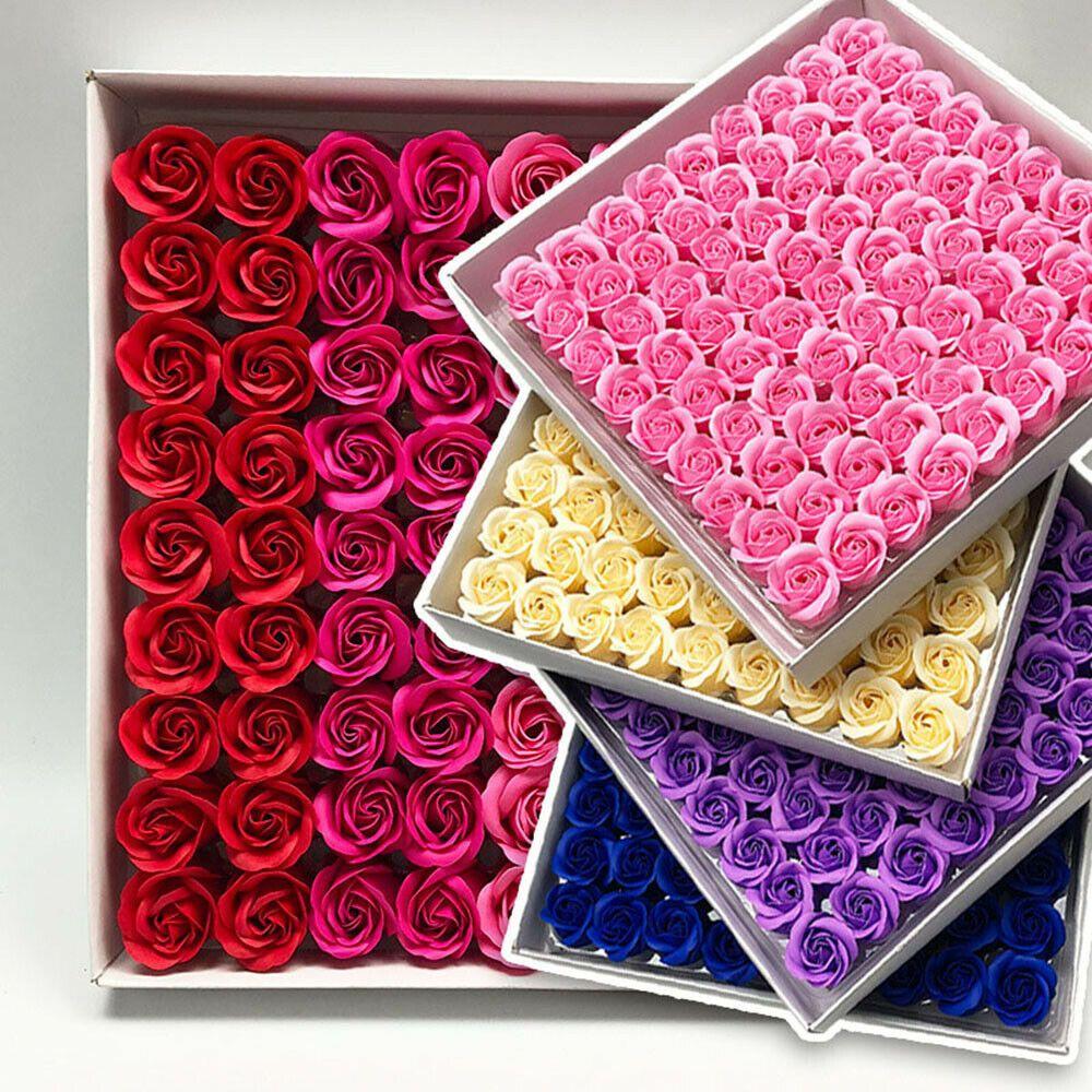 Wedding Decor Christmas Rose Soap Flower Rose Flower with Bear Bath Soap Petal Artificial Decor