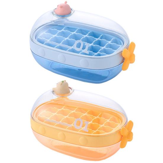 Форма для льда с откидной крышкой, складная форма для льда без помощи рук, для домашнего бара, герметичный льдогенератор без содержания бисфенола А для заморозки соков и напитков