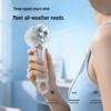 Portable USB Rechargeable Handheld Cooling Fan with Carabiner & Ice Pack