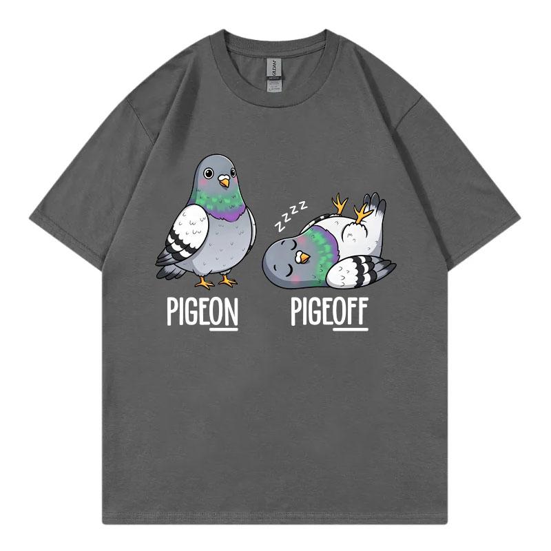 Pigeon On Pigeon Off Funny Bird Meme Tshirt High Quality Fashion Oversized T Shirt Unisex Unisex Casual 100cotton Summer Tshirts