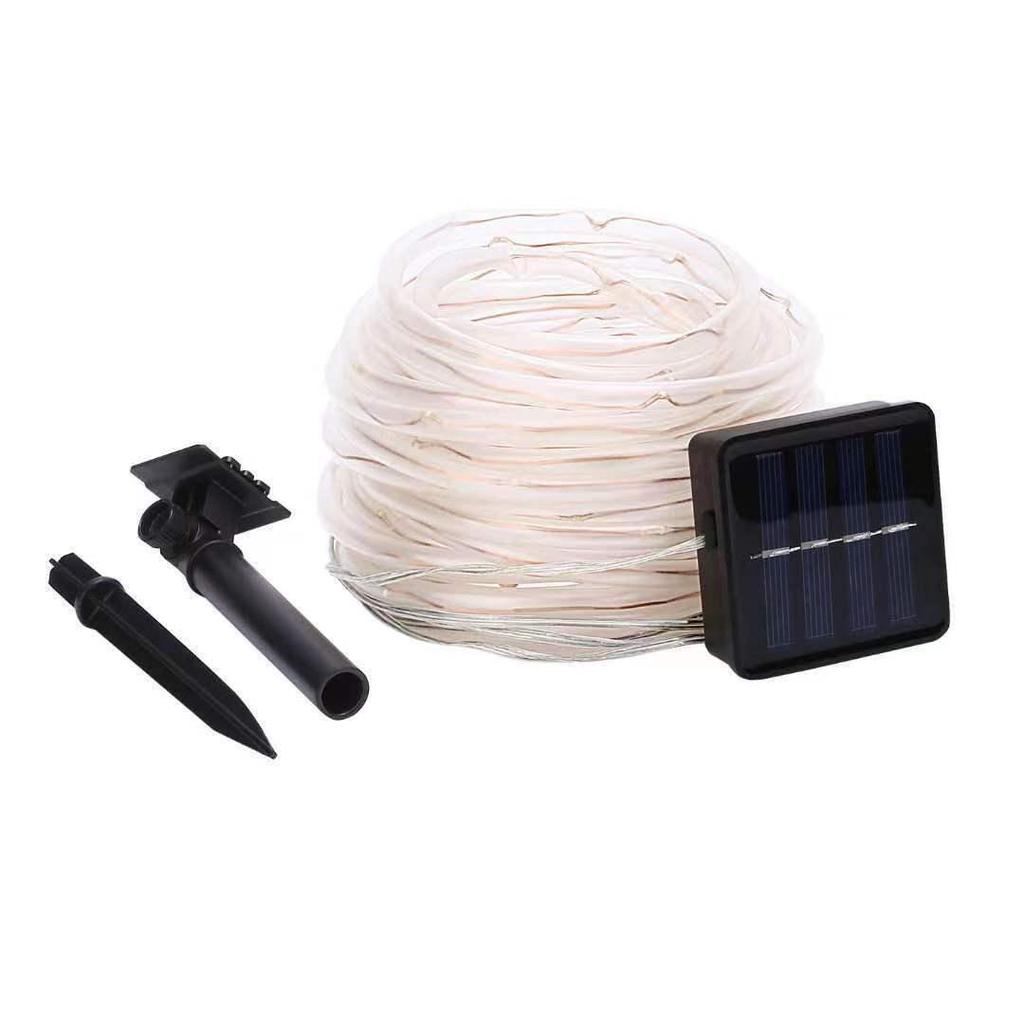 LED Solar Tube Fairy Lights, Copper Wire, Waterproof, Outdoor Christmas Courtyard Decoration