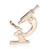 Creative Alloy Glossy Microscope Brooch Fashion Personality Medical Equipment Badge Pin Versatile Clothing Accessories