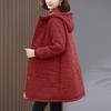 Women's Mid-Length Quilted Hooded Cotton Coat, 2024 Winter Plus Size Slimming Jacket for Middle-Aged Moms