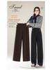 New High-Quality Velvet-Lined Straight-Leg Pants: Smooth, Petite, High-Waisted, and Slimming, Perfect for Women's Autumn Fashion.