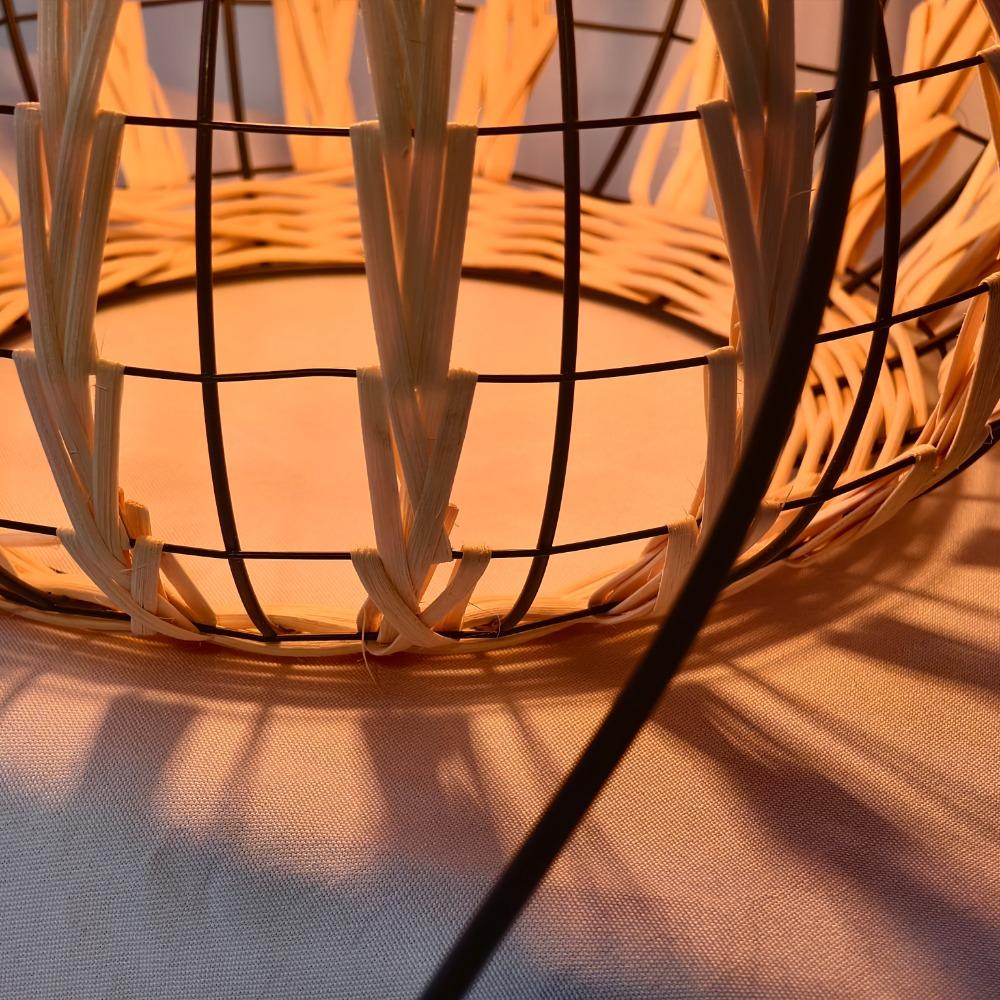 30см Плетеный вручную ротанговый подвесной светильник Плетеный светильник-люстра Обеденный Гостевой дом Ретро Отель Пеньковая веревка Фонарь Бамбуковый подвесной светильник