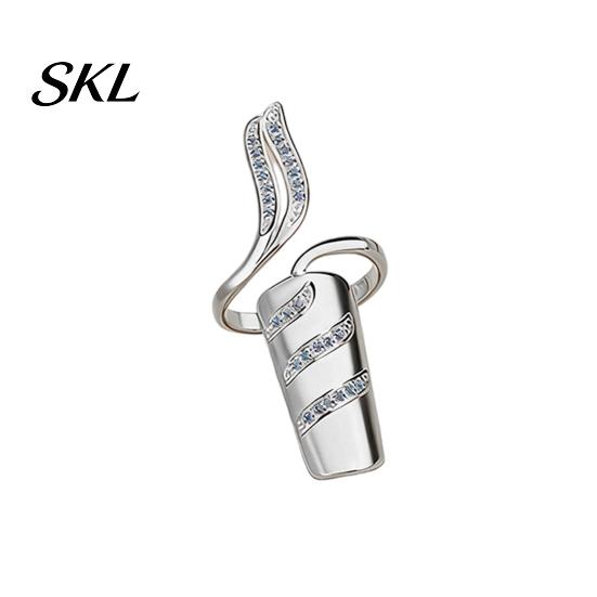 Non-scratch Nail Ring Universal Fit Ring, Lightweight Adjustable Opening Finger Jewelry, Versatile Geometric Design for Protecting Manicure