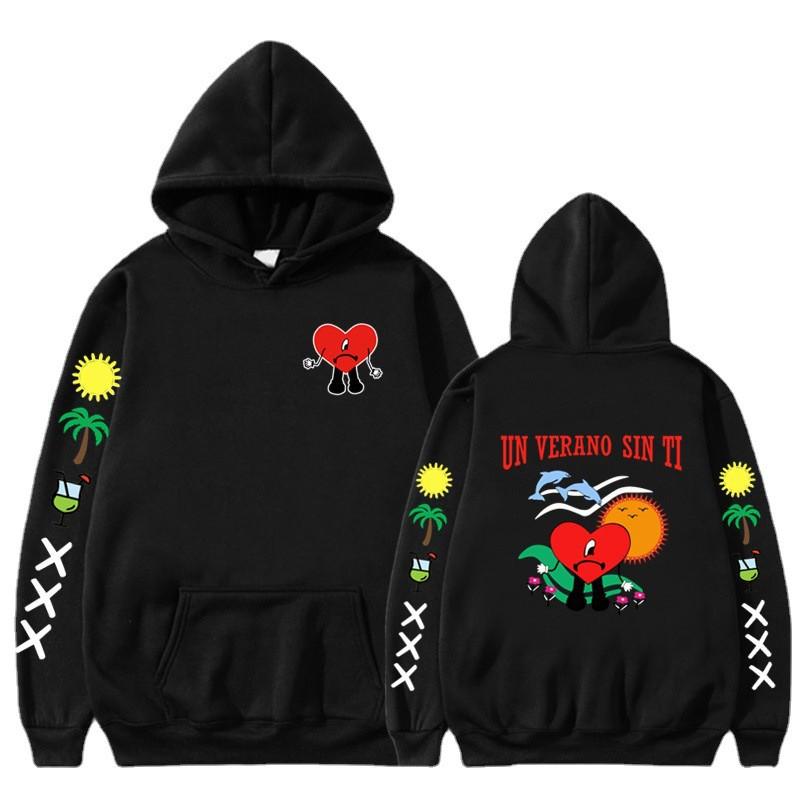 Un Verano Sin Ti Bad Bunny Inspired Hoodie Mens Cotton Blend Oversized Streetwear Sweatshirt Winter Casual Pullover